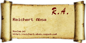 Reichert Absa névjegykártya
